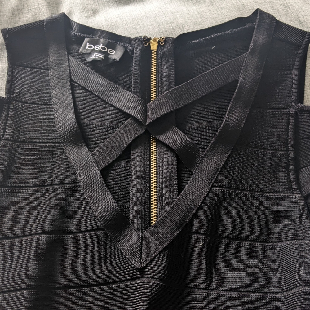 Bebe Black Bodycon Bandage Dress, size XS - Picture 5 of 5